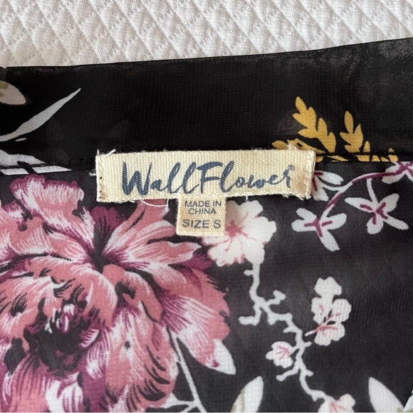Wallflower Floral Boho‎ Kimono Black Size Small - Picture 4 of 8